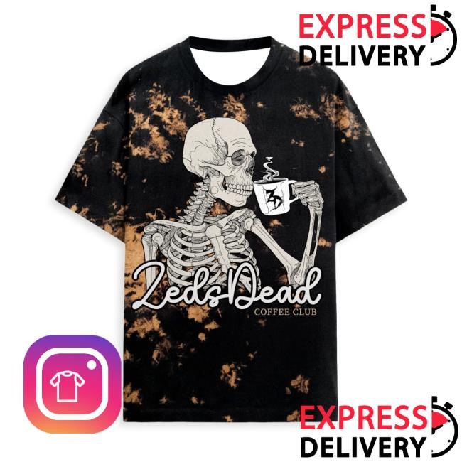 ZEDS DEAD - Coffee Club Bleach Tie Dye Tee Shirt Zeds Dead Merch